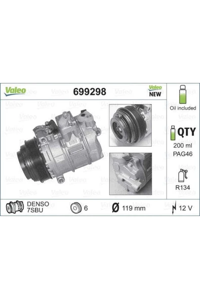 Valeo 699298  Klima Kompresörü Sprinter Vito Uyumlu ürün görseli 1