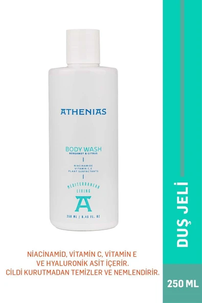 ATHENİAS Niacinamide, E Ve C Vitamini İçeren Duş Jeli 250 ml SLS İçermeyen Nemlendirici SPA Keyfi ürün görseli 1