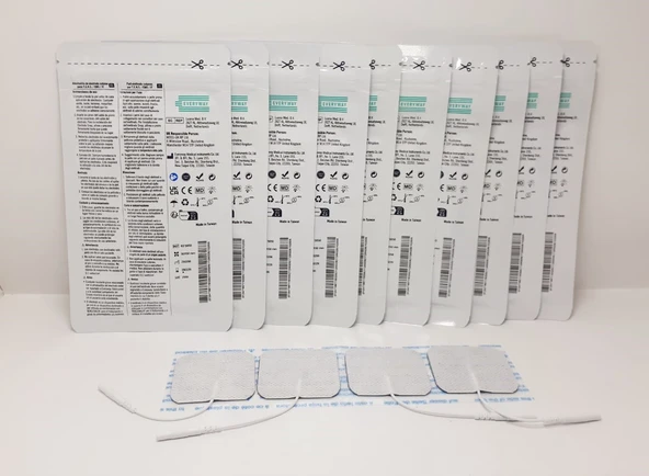 EVERYWAY Tens Elektrod Pedi 5x5 cm Kablolu 4lü Paket 10 Adet ürün görseli 1