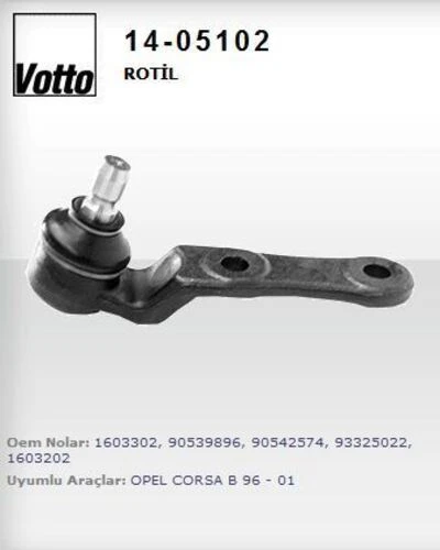 Votto 14 -5102 Rotil Corsa B 93-00 Corsa B 97- Combo 94-01 Tigra A 94-00 ürün görseli 1