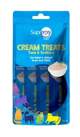 Supreme Cat Ton Balıklı ve Deniz Ürünlü Likit Kedi Ödül Maması 4x14 gr ürün görseli 1