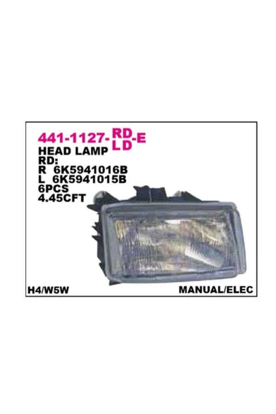 DEPO 441 -1127r-ld-e Ön Far Sağ Polo Caddy 97- ürün görseli 1