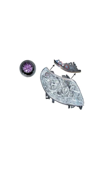 Ayfar 505206 Far Sinyal Sağ Motorlu Boxer-jumper-ducato 06-14 H1 H7 7 Fişli ürün görseli 1