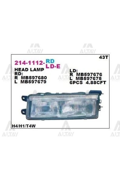 DEPO 2141112RLDE 214-1112r-ld-e Far Ön Sağ Komple Lancer 88-92 ürün görseli 1