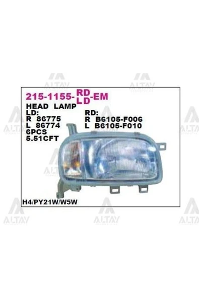 DEPO 2151155RLDEM 215-1155r-ld-em Ön Far Sağ Nissan Micra K11 93-97 ürün görseli 1