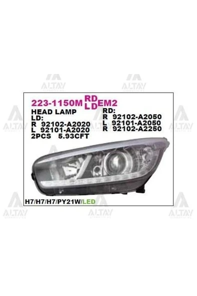 DEPO 2231150RMLDEM2 Ön Far Sağ Kia Ceed - Proceed 12- Ledli ürün görseli 1