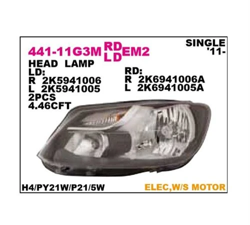 DEPO 44111G3RMLDEM2 Ön Far Sağ Siyah Motorlu Volkswagen Caddy 9 2k5941006 ürün görseli 1
