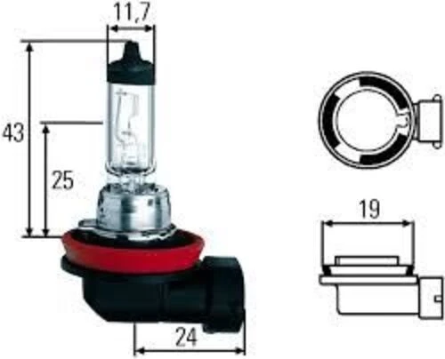 Hella 8GH008358241 8GH008358-241 Ampul Sis Farı 24V 70W H11-Halojen Pgj19-2 Daf/Mercedes/Renault Trucks/Volvo ürün görseli 1