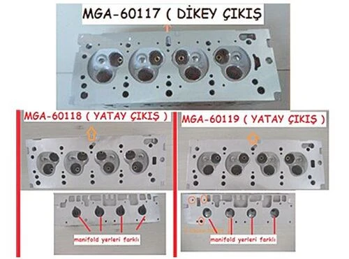 Mga 60119  Silindir Kapağı Ym Yatay Çıkış E7j 9-19-kangoo 1.4 Clio 1.4 E7j 7701470603 ürün görseli 1