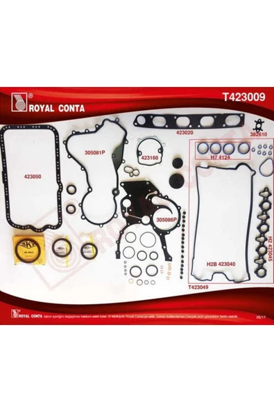 Royal T423009 Takım Conta Keçelı - Reınz Subp.last - Silindir Kapak Contası Sız Master 2.2 2.5 D Uyumlu ürün görseli 1