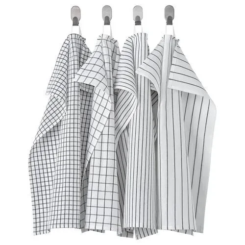 IKEA Rınnıg Mutfak Kurulama Bezi 4 Adet Beyaz Koyu Gri 45x60 Cm %100 Pamuk ürün görseli 1