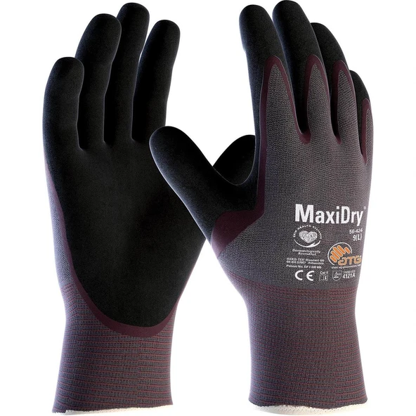 ATG MaxiDry® 56-424 Süper İnce Yağ ve Sıvı Geçirmez İş Eldiveni ürün görseli 1
