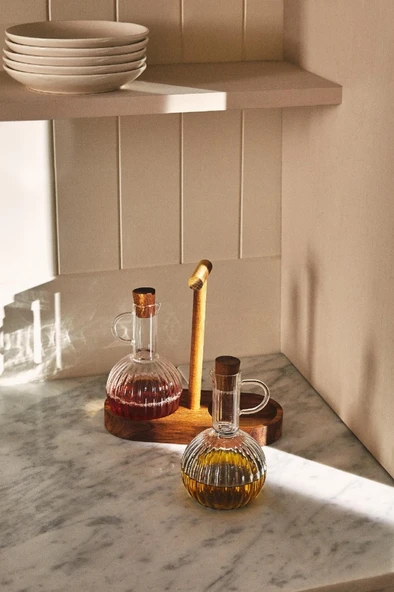 Mien 2'li Akasya Borosilikat Bambu Yağlık Seti 300ml G6019706 ürün görseli 1