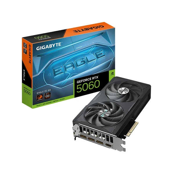 GIGABYTE GeForce RTX 5060 EAGLE OC 8G GDDR7 8GB 128Bit DLSS 4 GV-N5060EAGLE OC-8GD NVIDIA Ekran Kartı ürün görseli 1