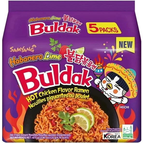 SAMYANG BULDAK HABANERO LİME RAMEN 5Lİ NOODLE ürün görseli 1