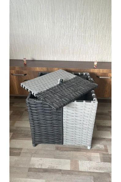 DENART GARDEN RATTAN KİRLİ SEPETİ ürün görseli 1