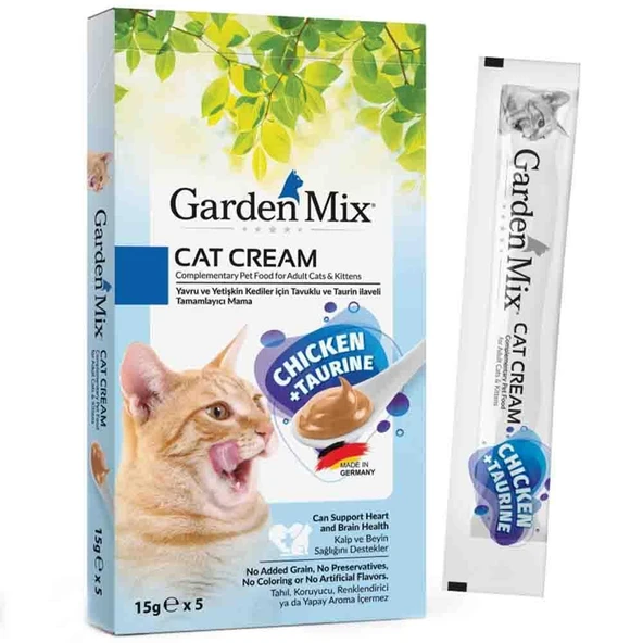 Garden Mix Taurin ve Tavuklu Krema Kedi Ödül Maması 15gr (5'li) ürün görseli 1