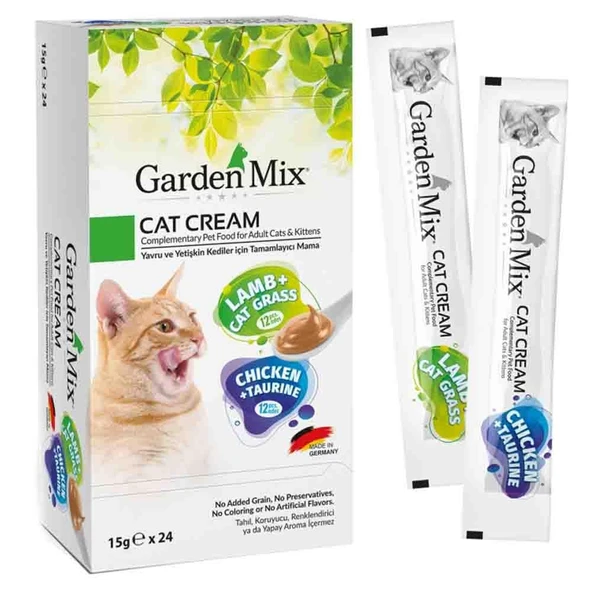 Garden Mix Kuzulu ve Tavuklu Krema Kedi Ödül Maması 15gr (24'lü) ürün görseli 1