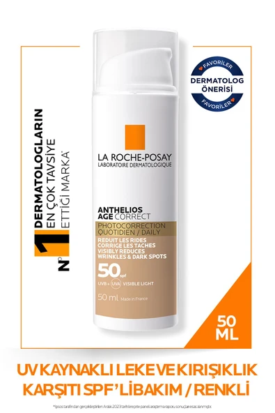 La Roche Posay Anthelios Age Correct Spf50 Renkli Kapatıcı Özelliğe Sahip Yüz Güneş Kremi 50 ml ürün görseli 1