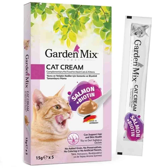 Garden Mix Biyotin ve Somonlu Krema Kedi Ödül Maması 15 gr (5'li) ürün görseli 1