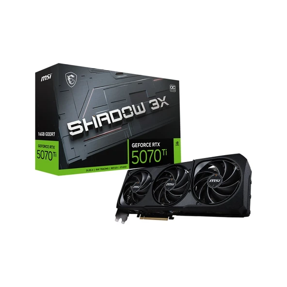 MSI GeForce RTX 5070 Ti 16G SHADOW 3X OC 16GB GDDR7 256 Bit DLSS 4 NVIDIA Ekran Kartı ürün görseli 1
