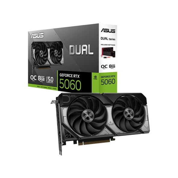 ASUS Dual GeForce RTX 5060 8GB GDDR7 OC Edition 128Bit DLSS 4 NVIDIA Ekran Kartı ürün görseli 1