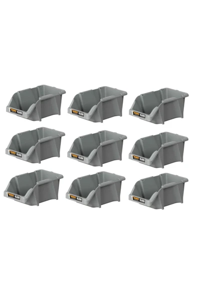 Plastik Avadanlık Parça Kutusu 9 Parça Gri 152x245x122 Mm ürün görseli 1