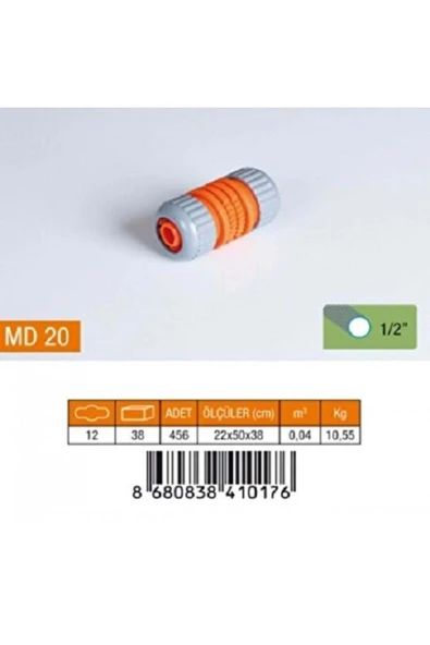 1/2" Lüx Hortum Eki Plastik Md20 ürün görseli 1