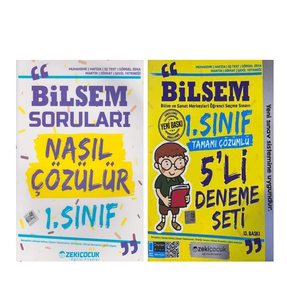 Zeki Çocuk 1. Sınıf Bilsem Soruları Nasıl Çözülür ve Deneme Seti 2 Kitap ürün görseli 1