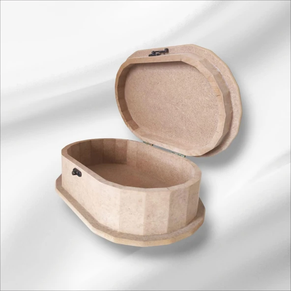 Ahşap-boyanabilir-oval-çok amaçlı kutu - Resim 2
