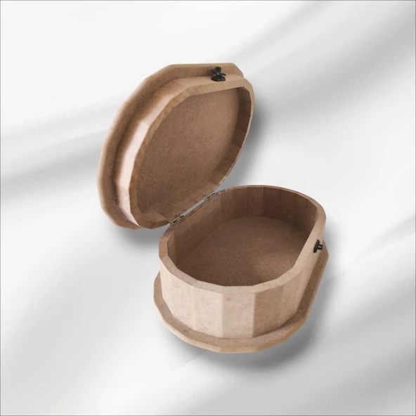 Ahşap-boyanabilir-oval-çok amaçlı kutu - Resim 4