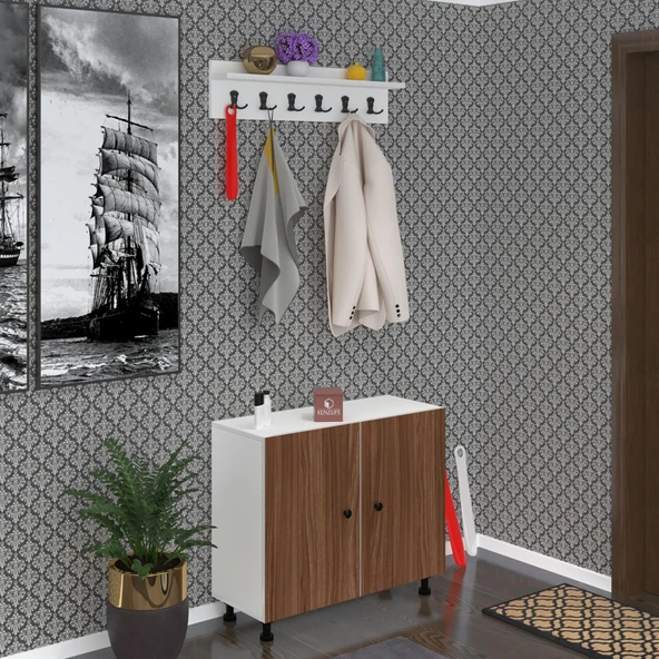 Kenzlife portmanto ayakkabılık ve askılık edik4 cvzbyz 68*080*32 onaltı çift ayakkabı kapasitesi ürün görseli 1
