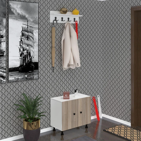 Kenzlife portmanto ayakkabılık ve askılık kalçın3 crdbyz 53*060*32 dokuz çift ayakkabı kapasitesi ürün görseli 1