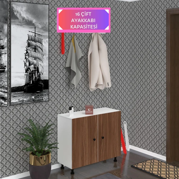 Kenzlife ayakkabılık galoş4 cvzbyz 53*080*32 kapaklı 4 raflı 16 çift ayakkabı kapasitesi ürün görseli 1