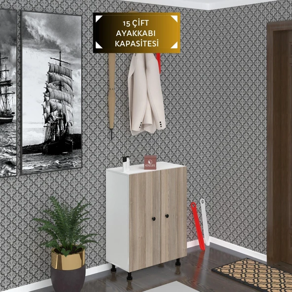 Kenzlife ayakkabılık cimcime5 crdbyz 83*060*32 kapaklı 5 raflı 15 çift ayakkabı kapasitesi ürün görseli 1