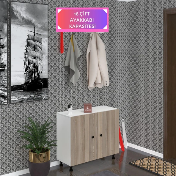 Kenzlife ayakkabılık galoş4 crdbyz 53*080*32 kapaklı 4 raflı 16 çift ayakkabı kapasitesi ürün görseli 1