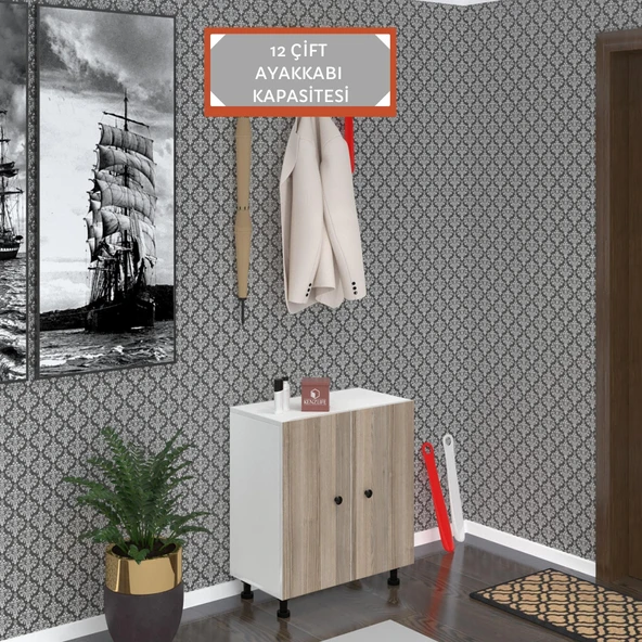 Kenzlife ayakkabılık cimcime4 crdbyz 68*060*32 kapaklı 4 raflı 12 çift ayakkabı kapasitesi ürün görseli 1