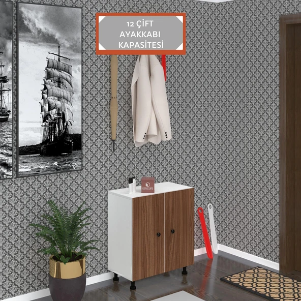 Kenzlife ayakkabılık cimcime4 cvzbyz 68*060*32 kapaklı 4 raflı 12 çift ayakkabı kapasitesi ürün görseli 1