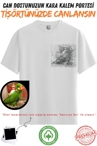 Kişiye Özel Karakalem Tişört - Fotoğraftan Baskılı Aile Portresi | %100 Pamuk Unisex Beyaz Tişört | Kadın Erkek Evcil Hayvan Tasarımlı Anlamlı Hediye v8 ürün görseli 1