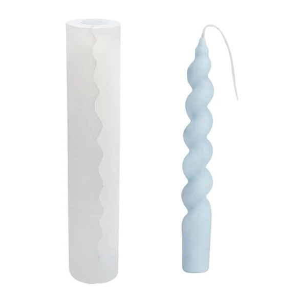 Silikon Şamdanlık Mum Kalıbı İtalyan Burgulu 18.7 CM ürün görseli 1