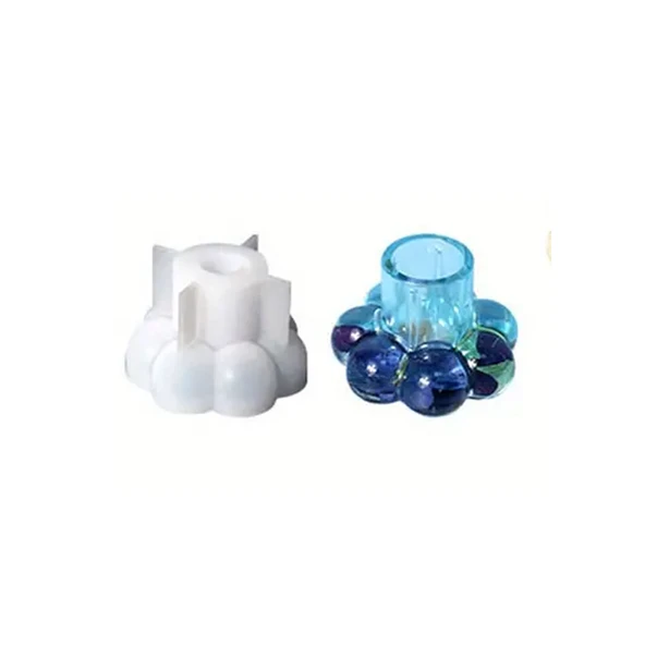 Epoksi Silikon Bubble Misketli Taş Tozu Beton Şamdanlık Mum Tutucu Kalıbı 6 CM ürün görseli 1