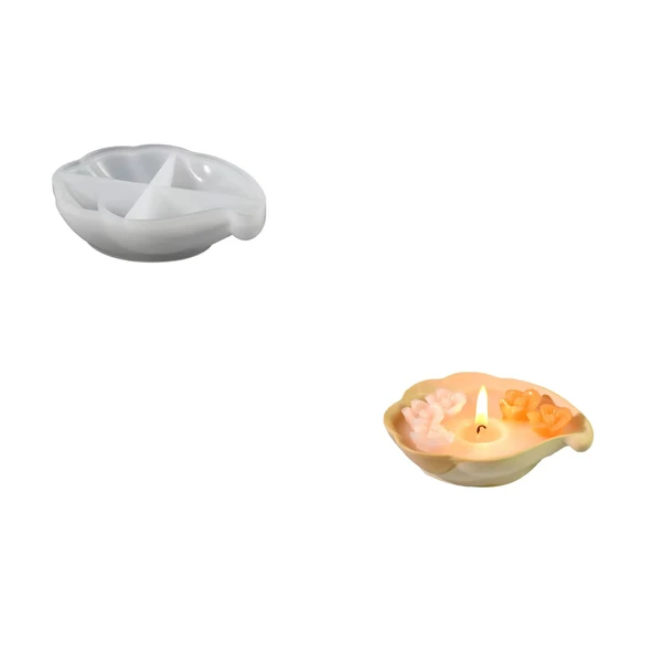 Epoksi Deniz Kabuğu Tealight Mumluk Ev Dekorasyonu Silikon Ve Taş Tozu Kalıbı ürün görseli 1