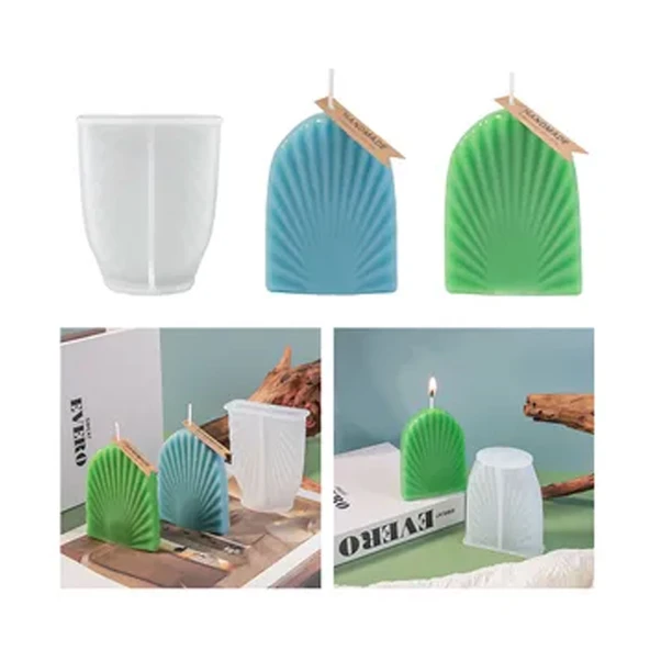 Epoksi Silikon Taş Tozu Düz Yaprak Mum Kalıbı 9.2X7.6 CM ürün görseli 1