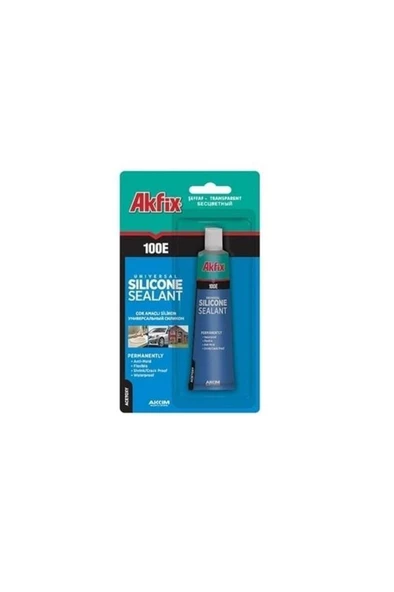 Akfix 100e Genel Amaçlı Silikon Şeffaf Tüp 50 Ml ürün görseli 1