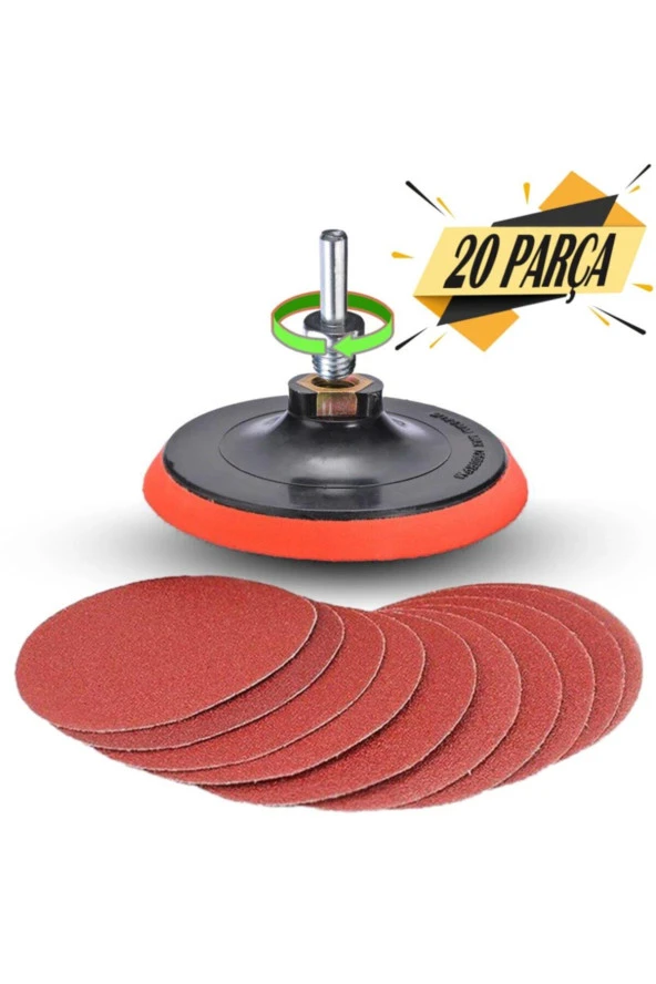 Cırt Zımpara Seti + Matkap Aparatı 115 Mm (20 Parça) ürün görseli 1