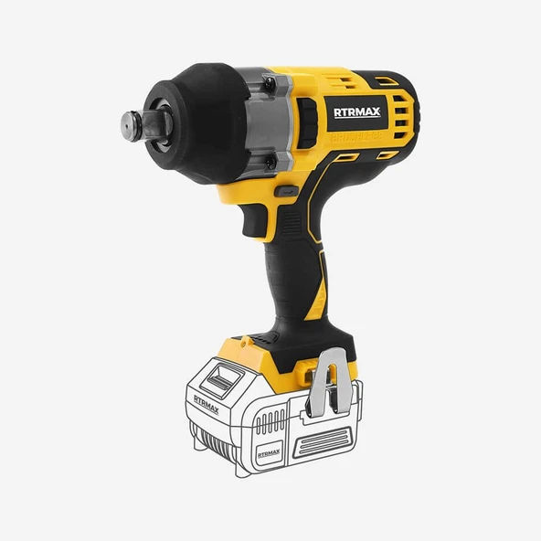 Rtrmax RTX2030 Somun Sıkma Akülü 18V 800Nm 2x5 ah AKÜ(KÖMÜRSÜZ) X-LION ürün görseli 1