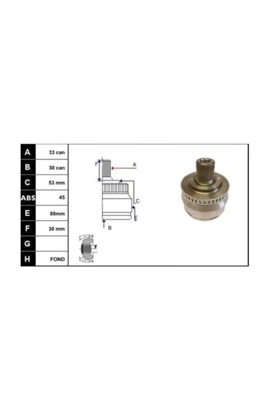 ECOFIX KRL1239ECF AKS KAFASI PASSAT 96-00 1,8T-2,0-3B6/A4-A6 96-05 1,8T-2,0 DIS ABSLI ürün görseli 1