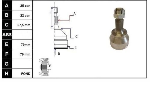 ECOFIX KRL1456ECF Aks Kafası P207P307C4 00- 1,4-1,6-16V Dıåz ürün görseli 1