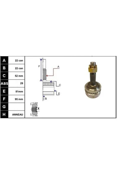 ECOFIX KRL1118ECF Aks Kafasi Astra F 91-98 Corsa B 93-00 Vectra B 95-02 Tigra 94-98 1,6-16v Dis Absli ( 1 Adet ürün görseli 1