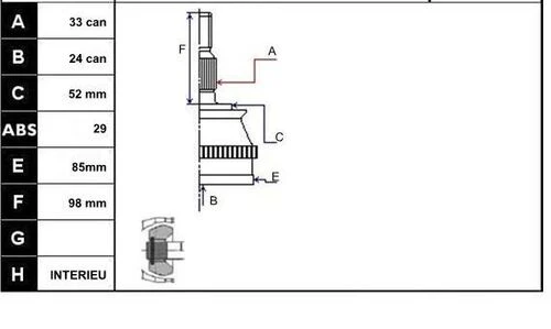 ECOFIX KRL1452ECF Aks Kafası Combo Ccorsa Cmerıva 03- 1,7Cdtı Dıs Absli(Z17Dth) ürün görseli 1